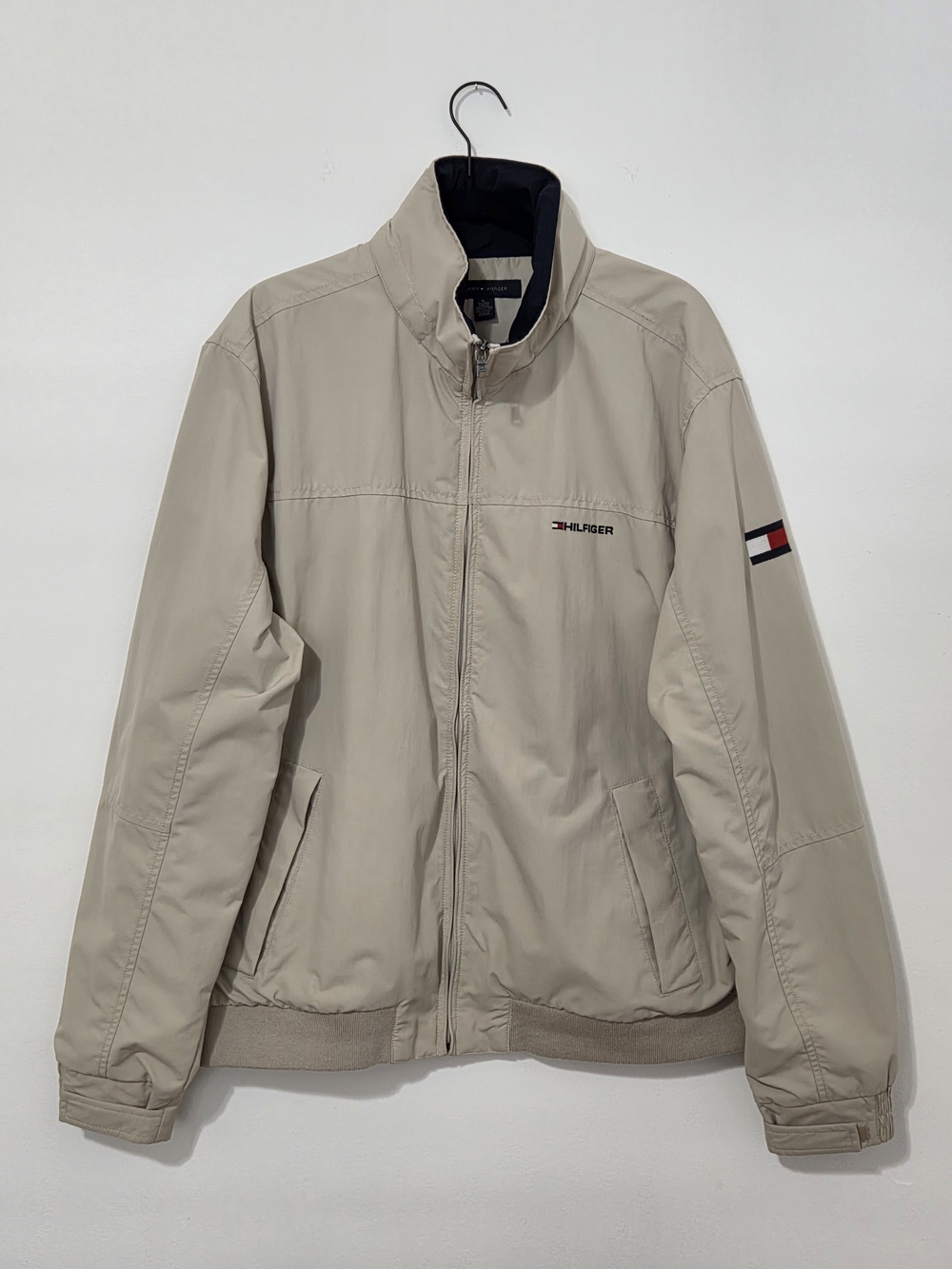 Tommy Hilfiger Men’s Light Beige Zip Windbreaker